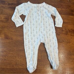 Feather baby white gray rocket one piece size 6-9 months 100% Pima cotton